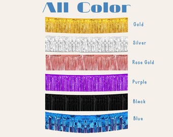Metallic Tinsel Foil Fringe Curtain Backdrop For Birthday,Wedding,Bachelorette Parties & Events