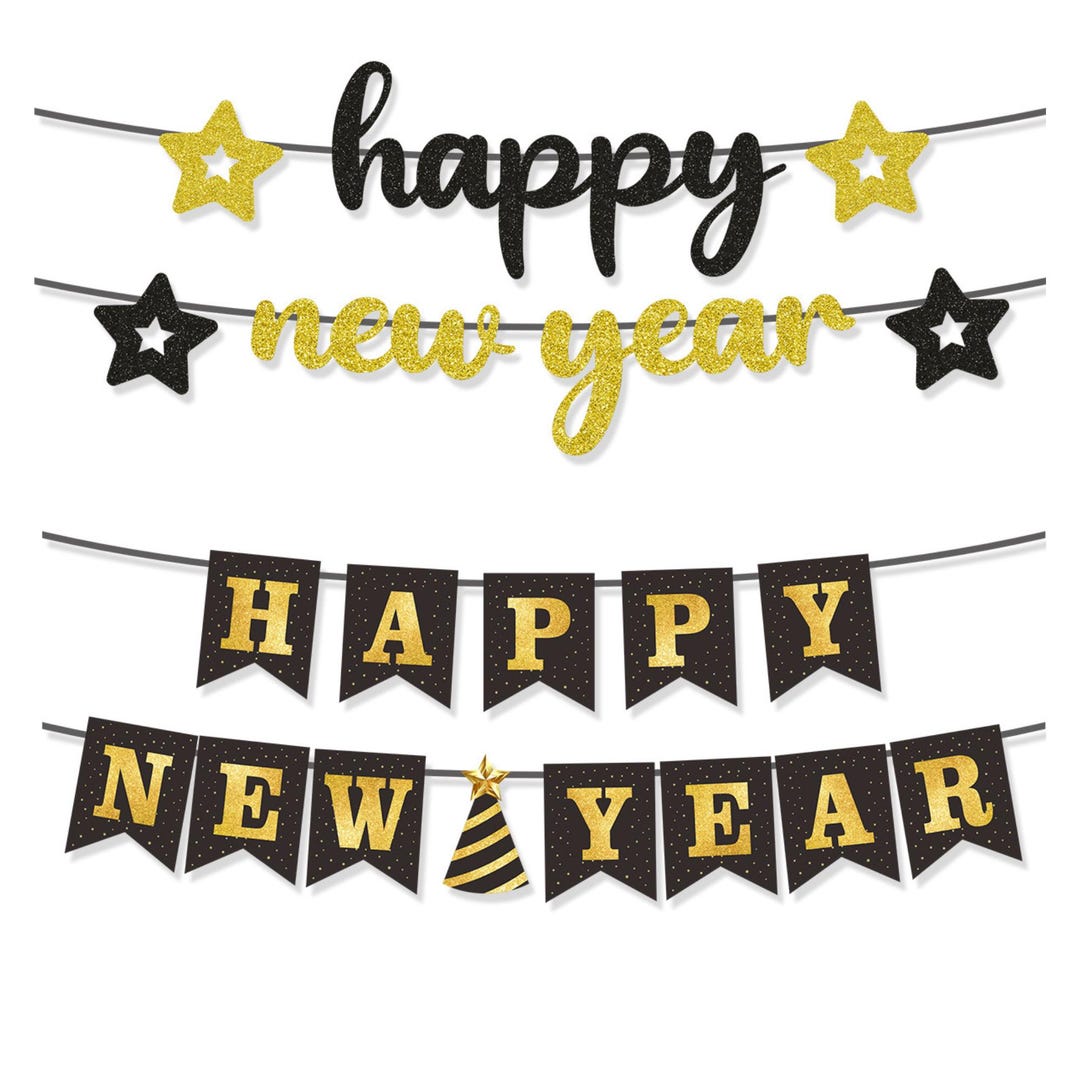 2026 New Year Banner - Gold & Black Celebration Decoration - Etsy