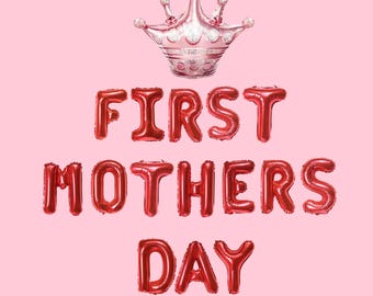 First Mother's Day Balloon Banner, Crown Jewels Party Decoration