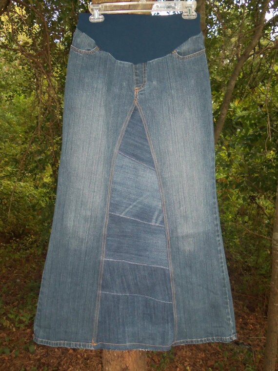 Maternity Skirt Long Denim Skirt Maternity Jean Skirt Denim Etsy