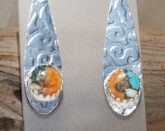 Spiney oyster  turquoise earrings