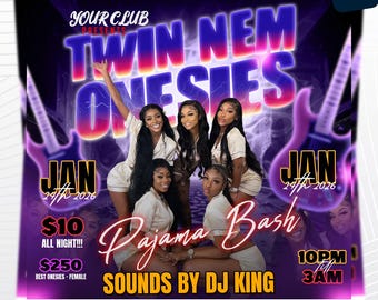 Pajama Party Flyer PSD, Girls Night Sleepover Invite, Luxury Spa Theme (Digital Download)