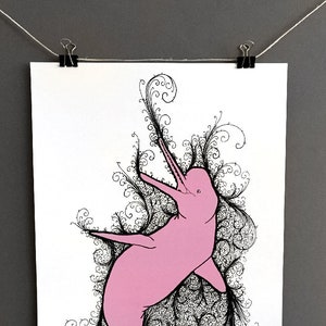 Boto Pink Dolphin Large Art Print 11x17