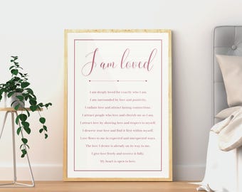 Love Manifestation Poster Printable | Law of Attraction Wall Decor | Daily Affirmations Wall Art