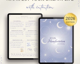 2026 Moon Manifestation Journal | Law of Attraction Digital Planner | New Moon Ritual Manifesting