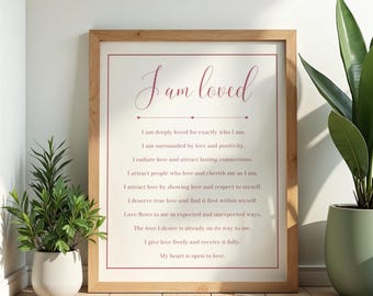 Arte mural de afirmaciones diarias / Póster imprimible de amor propio / Descarga digital de afirmaciones positivas