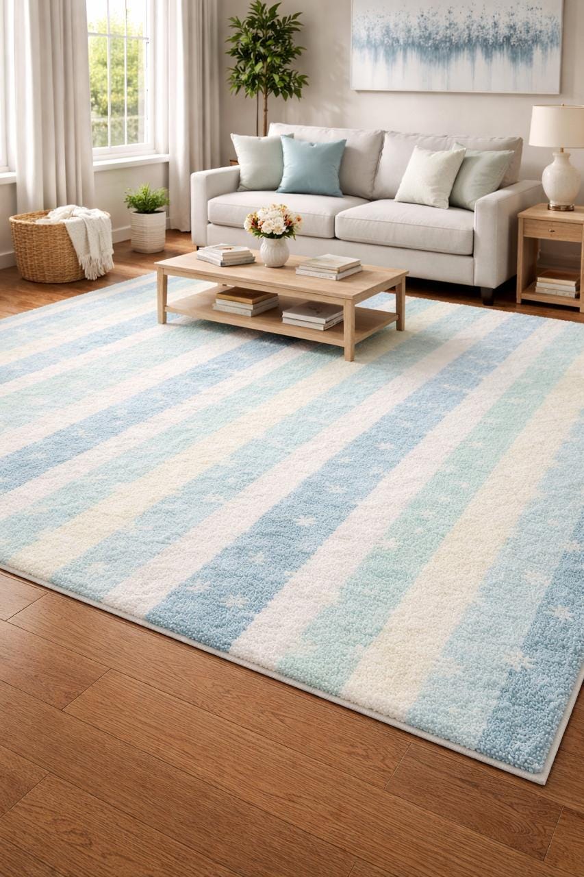 Pastel Color Rug Hand Tufted Pastel Stripe Rug, Modern Rainbow Decor - Etsy