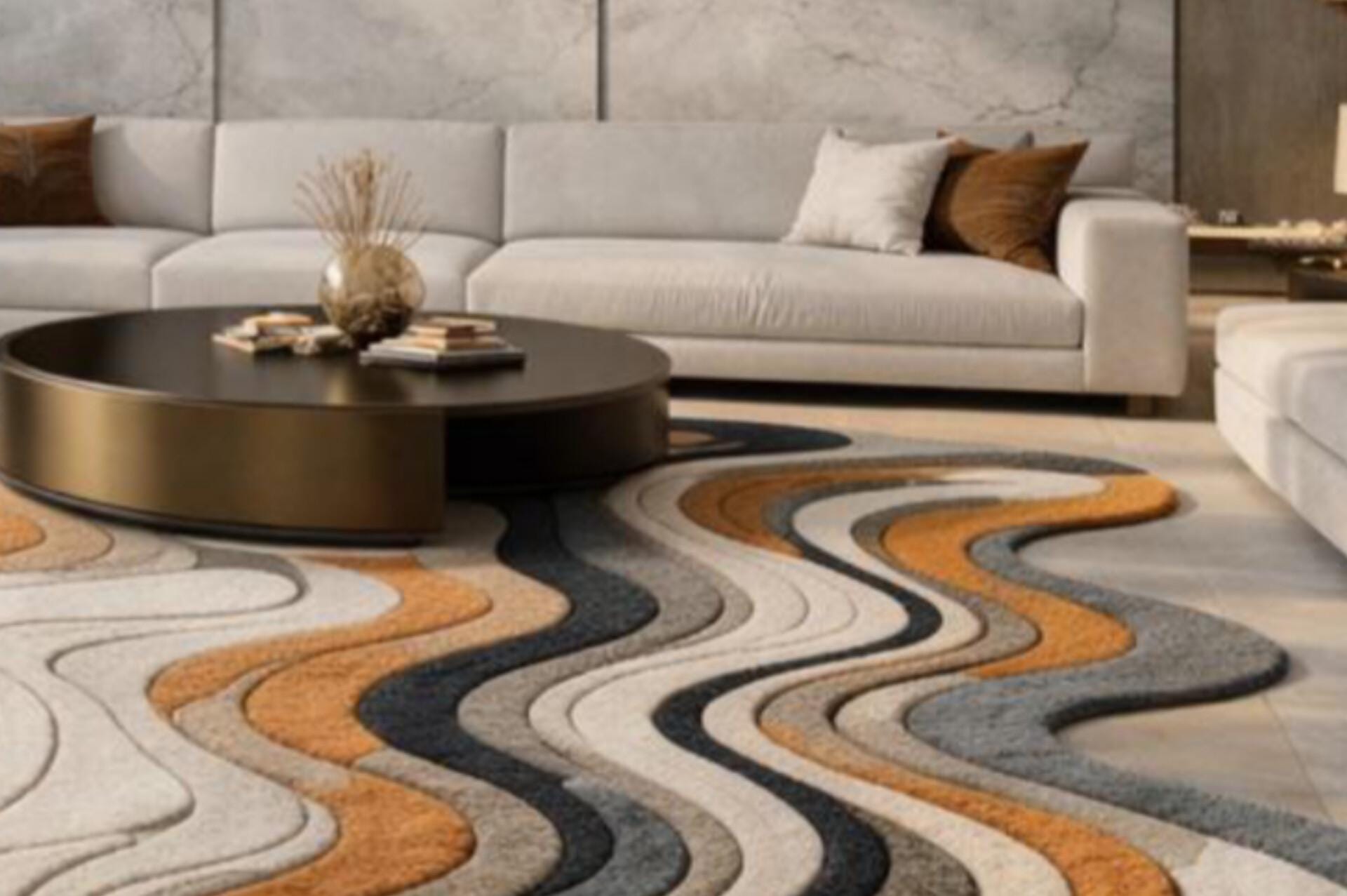 Hand Tufted Abstract Rug – New Zealand Wool, Sculpted Modern Design - Etsy
