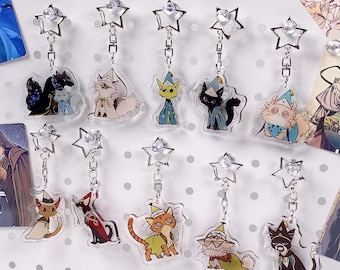 Heksenhoed Atelier Cat Form-sleutelhanger, acrylsleutelhanger, ventilatorcadeau, tasbedel, sleutelhanger voor verzamelaars