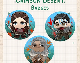 Crimson Desert 丨 pinbadge 58 mm, handgemaakte fan cadeau-merchandise