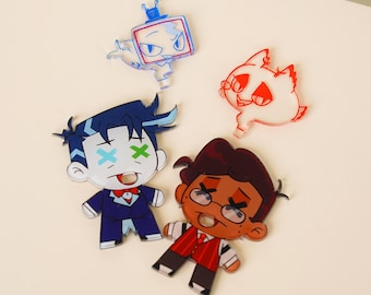 Hazbin Hotel Shadow Standee Vox & Alastor | Perfect cadeau: gemaakt door fans