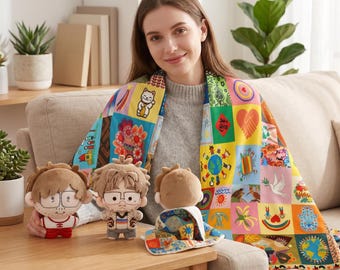 Muñeco de peluche Hail Mary Grace de Rocky Project y conjunto de mini manta a juego.