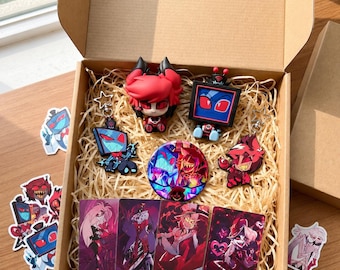 Hazbin Hotel Vox Alastor Anime Figurenset | Fan-Made Merch Bundel