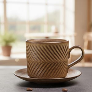 May include: A set of three ceramic mugs with a speckled, matte finish. The mugs are in shades of cream, light gray, and dark gray. Each mug has a simple, minimalist design, perfect for coffee or tea.