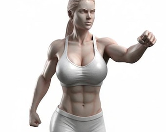 Female Athlete STL File – Solid Statue 3D Printable Fitness Figure (Digital Download)