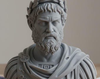 Mark Aurelius Büste STL Datei - Römischer Kaiser & Philosoph 3D druckbare Statue (Digitaler Download)