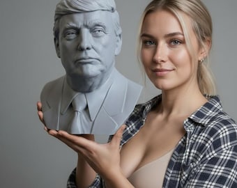 Donald Trump Bust STL File – Political Figure 3D Printable Statue (Digital Download)