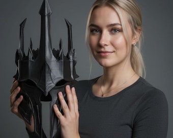 Sauron Helmet STL – Wearable Dark Lord Cosplay Prop (3D Print File, Split Parts)