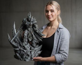 Lich King Arthas STL File - Frozen Undead King 3D Druckbares Modell (Digitaler Download)