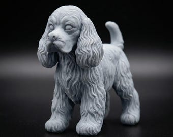 American Cocker Spaniel STL File for Printing, Spaniel Statue Digital File (Instant Download)
