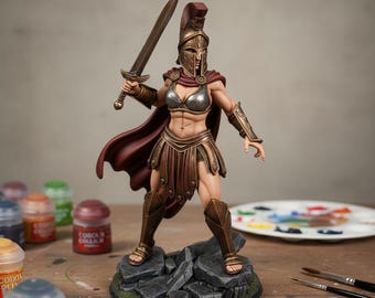 Weiblicher spartanischer Krieger STL-Datei - Antike griechische Kämpfer 3D druckbare Modell (Digitaler Download)
