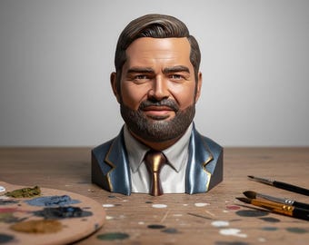 JD Vance Bust STL File – Political Figure Portrait 3D Printable Model (Digital Download)