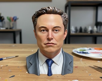 Elon Musk Toilettenbürsten Halter STL Datei - Lustige Büste Badezimmer Organizer (Digitaler Download)