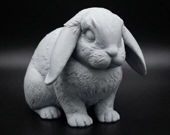 Rabbit STL File for Printing, Bunny Statue Digital File (Instant Download)