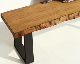 Live Edge Solid Wood Entryway Bench, Shoe Storage, Sitting Bench for Bedroom & Hallway | Limited Edition Handcrafted piece