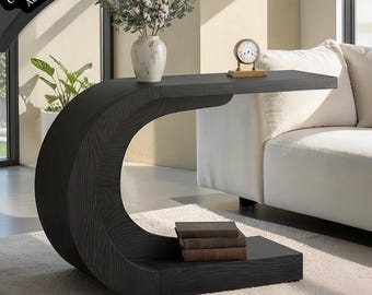 Entryway table wood, Console table Black for modern home decoration | Unique Letter C Gift, Slim Hallway Accent | Limited time sale is live.