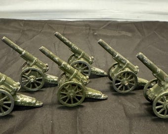 Vintage Diecast Toy light Field Cannons Made in USA 1:32 Military Lot of 6