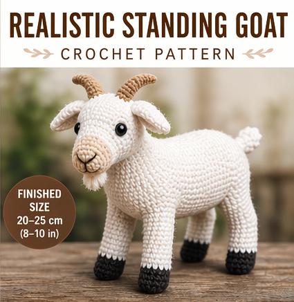 Realistic Standing Goat Crochet Pattern PDF