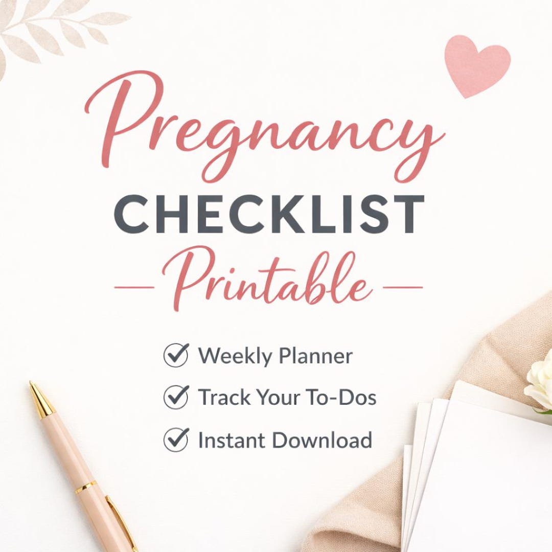 Pregnancy Checklist Printable | Weekly Pregnancy Planner | Expecting ...