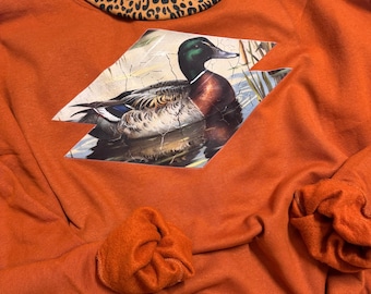 Bluza z nadrukiem "Distressed Mallard", modna krzyżówka, oldschoolowa, dla babci, szybka wysyłka, bluza dla niej