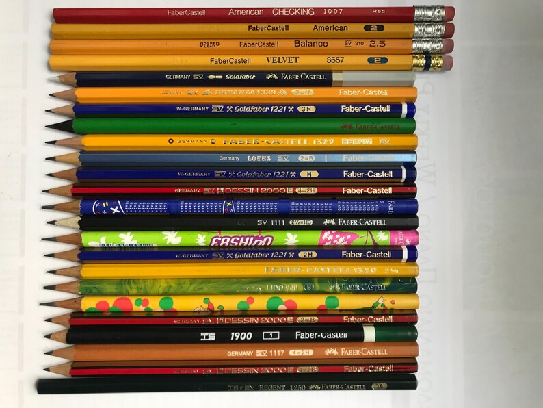 24 Vintage FABER-CASTELL Pencils: Dessin, Lotus, Bonanza, Goldfaber, Regent, Lido, etc. - Unused - New Old Stock - Very Collectible! image 2