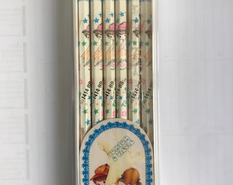 12 Vintage COLLEEN Bleistifte Box of No.1414 HB "Tomtom & Vievie" - Made In Japan - Unbenutzt - New Old Stock."