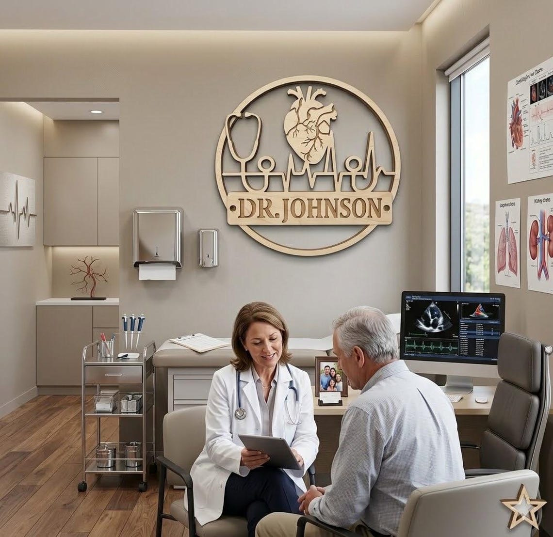 Personalized Cardiology Office Wall Decor, Custom Doctor Name Sign or ...