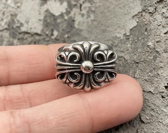 Bague en forme de croix, estilo gótico punk vintage, en plata esterlina, ornée d'une grande croix de gardien