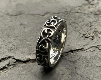 Eternal Vine Bandring, 925 Sterling Silber Antiqued Gothic Punk Ring