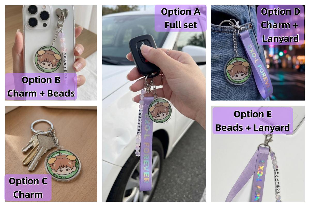 Custom EXO Chanyeol Keychain – Color Changing Beads, Holographic