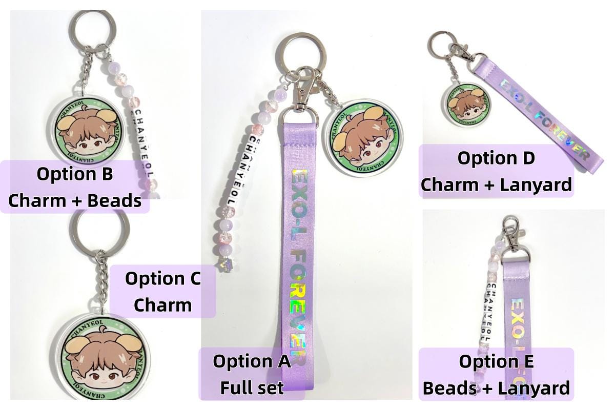 Custom EXO Chanyeol Keychain – Color Changing Beads, Holographic