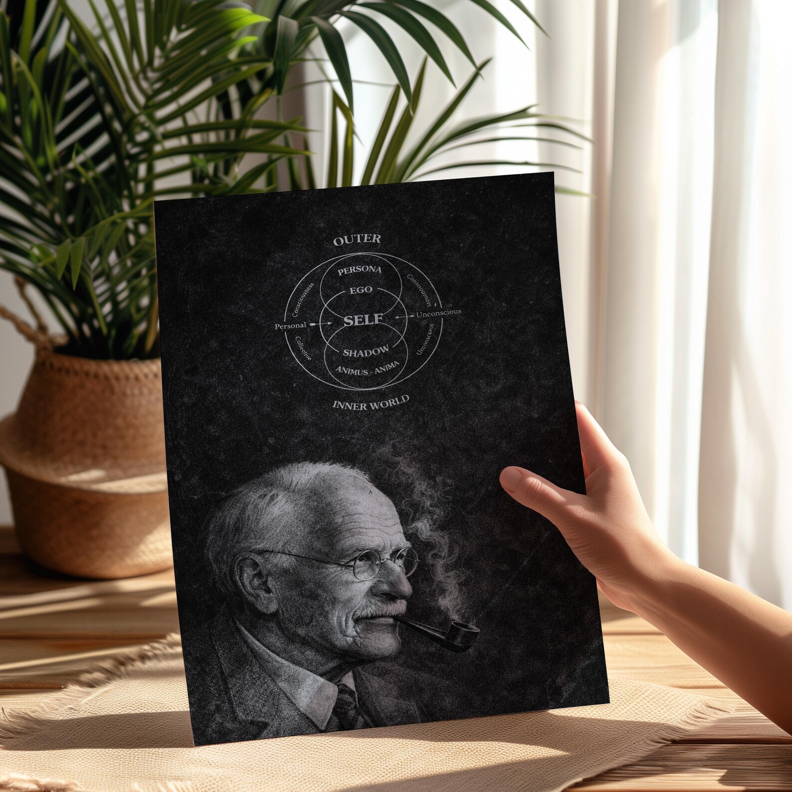 Carl Jung Psyche Diagram Wall Art Print, Psychology Office Decor ...