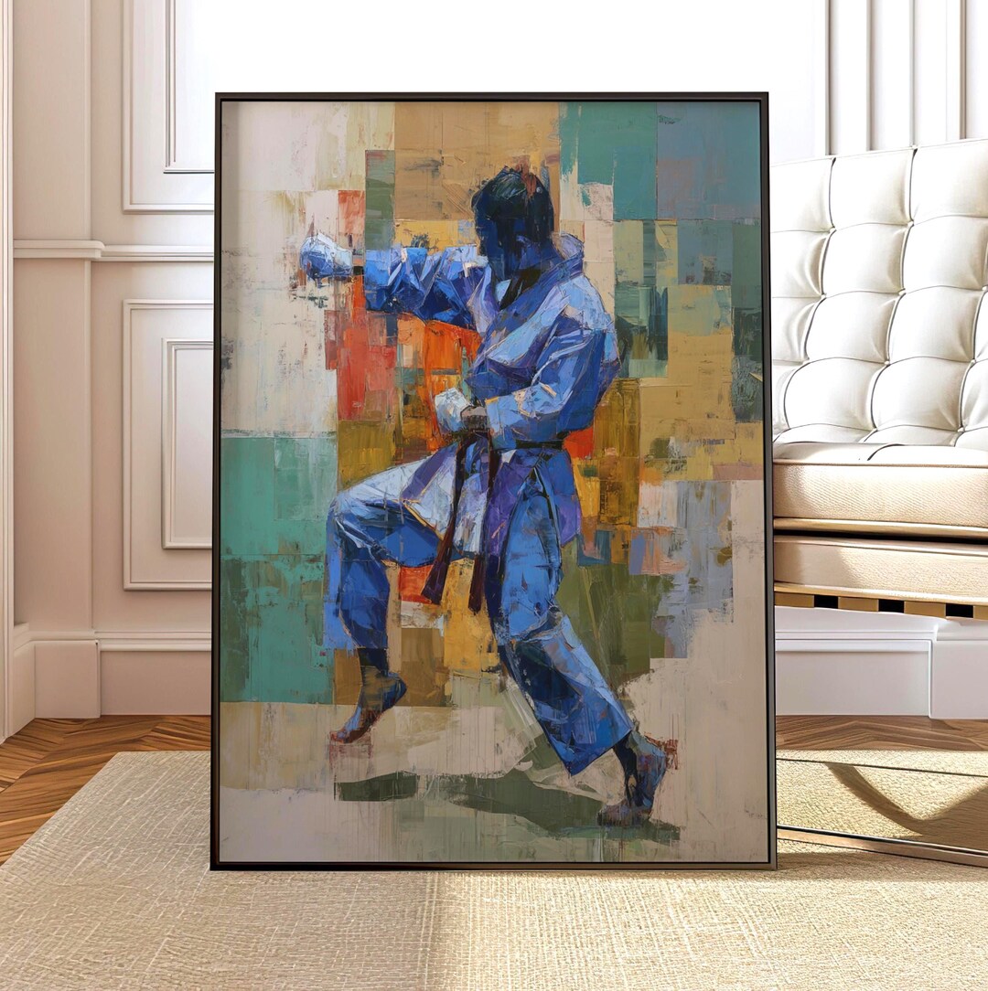 Blue Karate Art Print | Modern Martial Arts Poster - Etsy