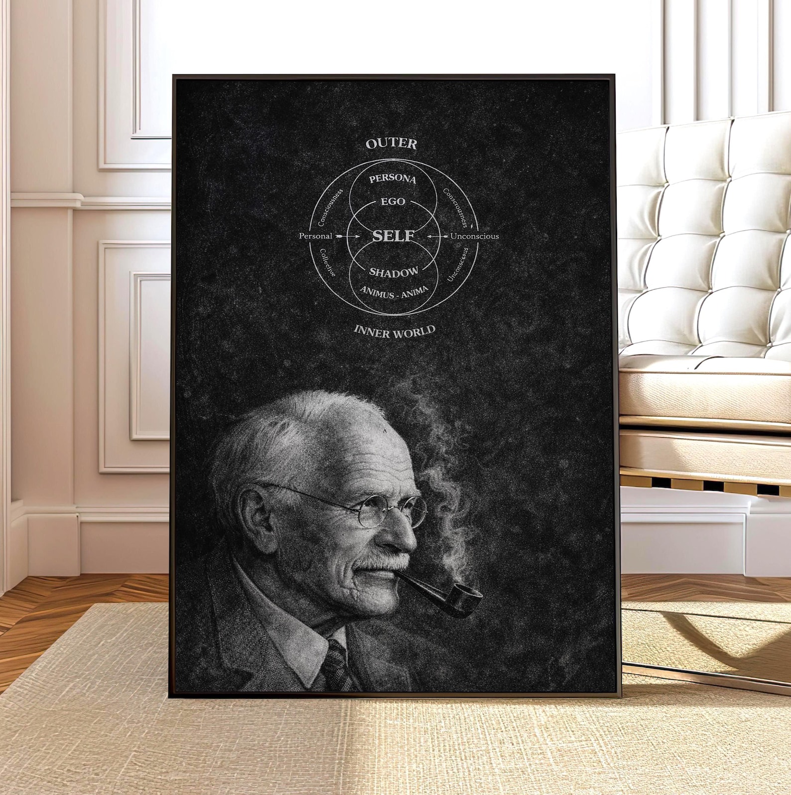 Shadow Anima Carl Jung Psyche Diagram Wall Art Print, Psychology Office Decor ...