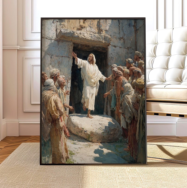Jesus Rising From the Tomb Wall Art Print, Resurrection of Christ ...