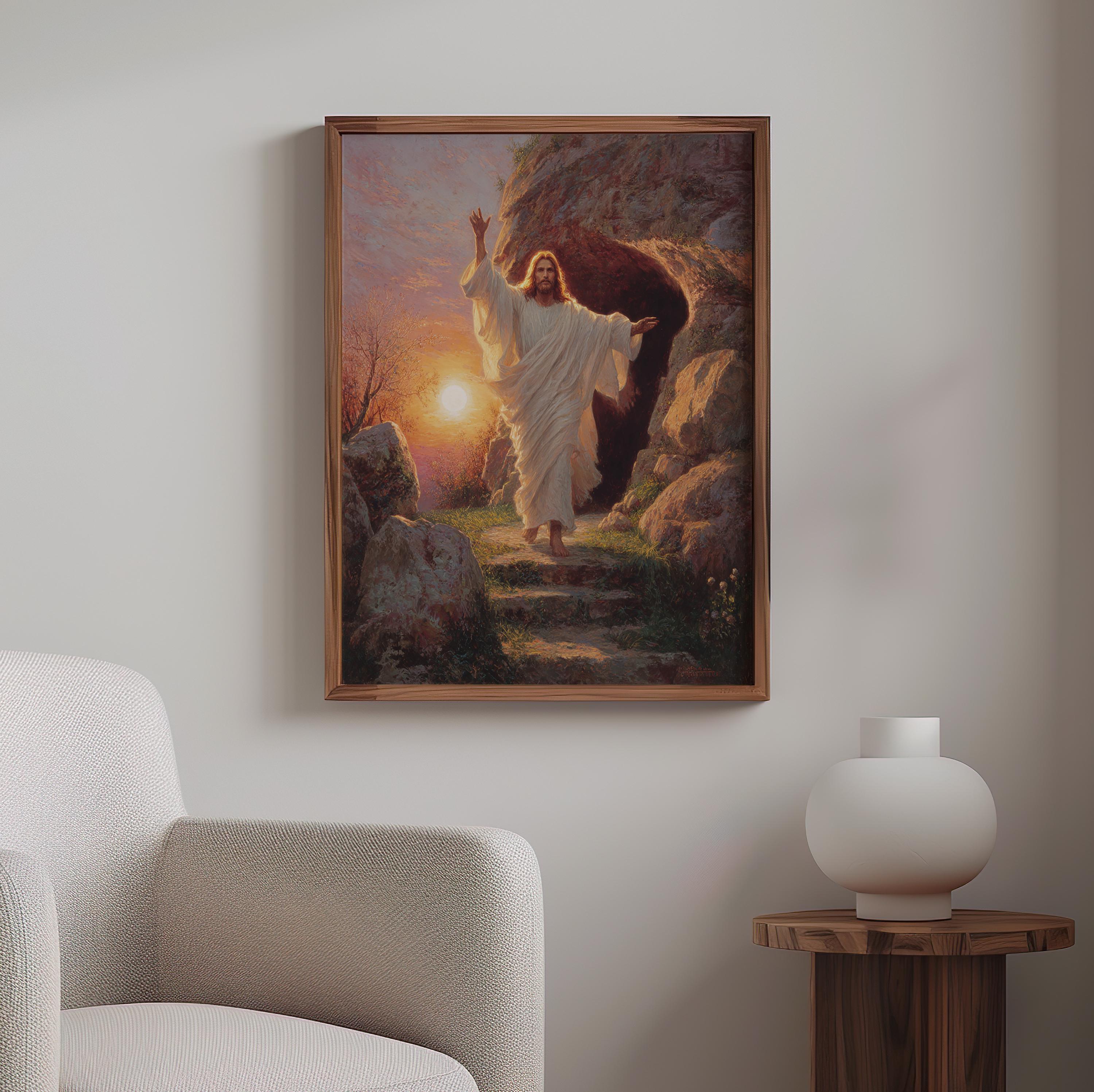 He is Risen Jesus Print, Resurrection Christian Wall Art, Easter ...