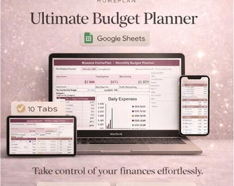 Excel-spreadsheet maandbudgetplanner | Eenvoudige budgettracker voor beginners | Persoonlijke financiële planner