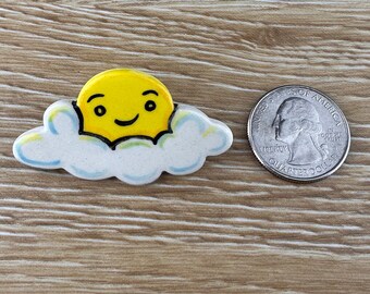 Happy Cloud PIN with swing arm clasp