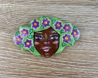 MAGNET Earth Goddess Purple Flowers