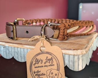 Collar ajustable para perros Peppermint Mocha Paracord y BioThane (R)